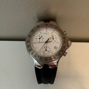 Ebel Black and Silver Chronograph Watch